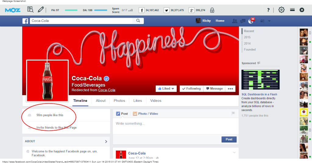 Coca Cola On Facebook