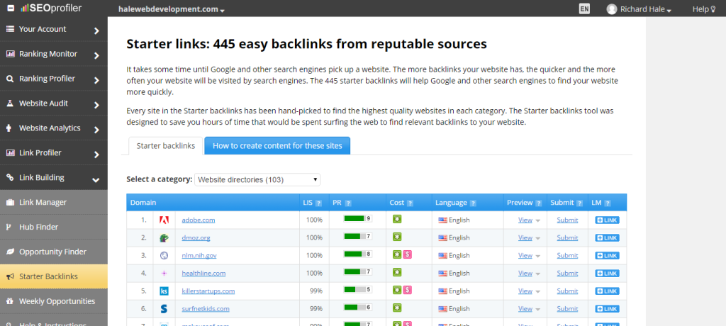 Backlink List For Link Builders